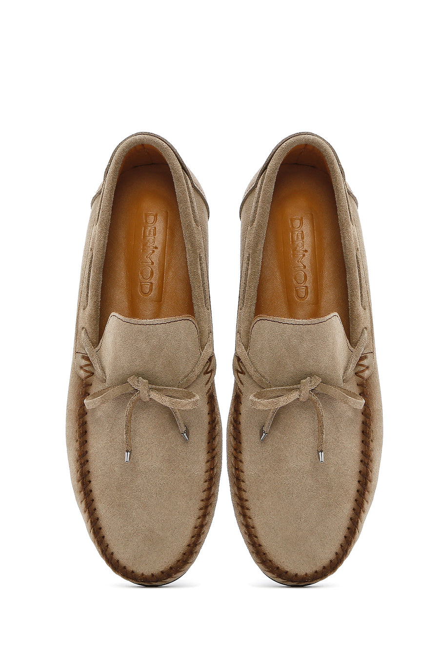 Erkek Bej Süet Deri Casual Loafer