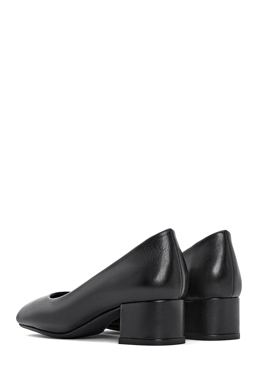 Derimod Flex Women's Black Low Thick Heeled Leather Shoes