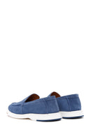 Men's Blue Suede Leather Casual Sports Loafer | Derimod