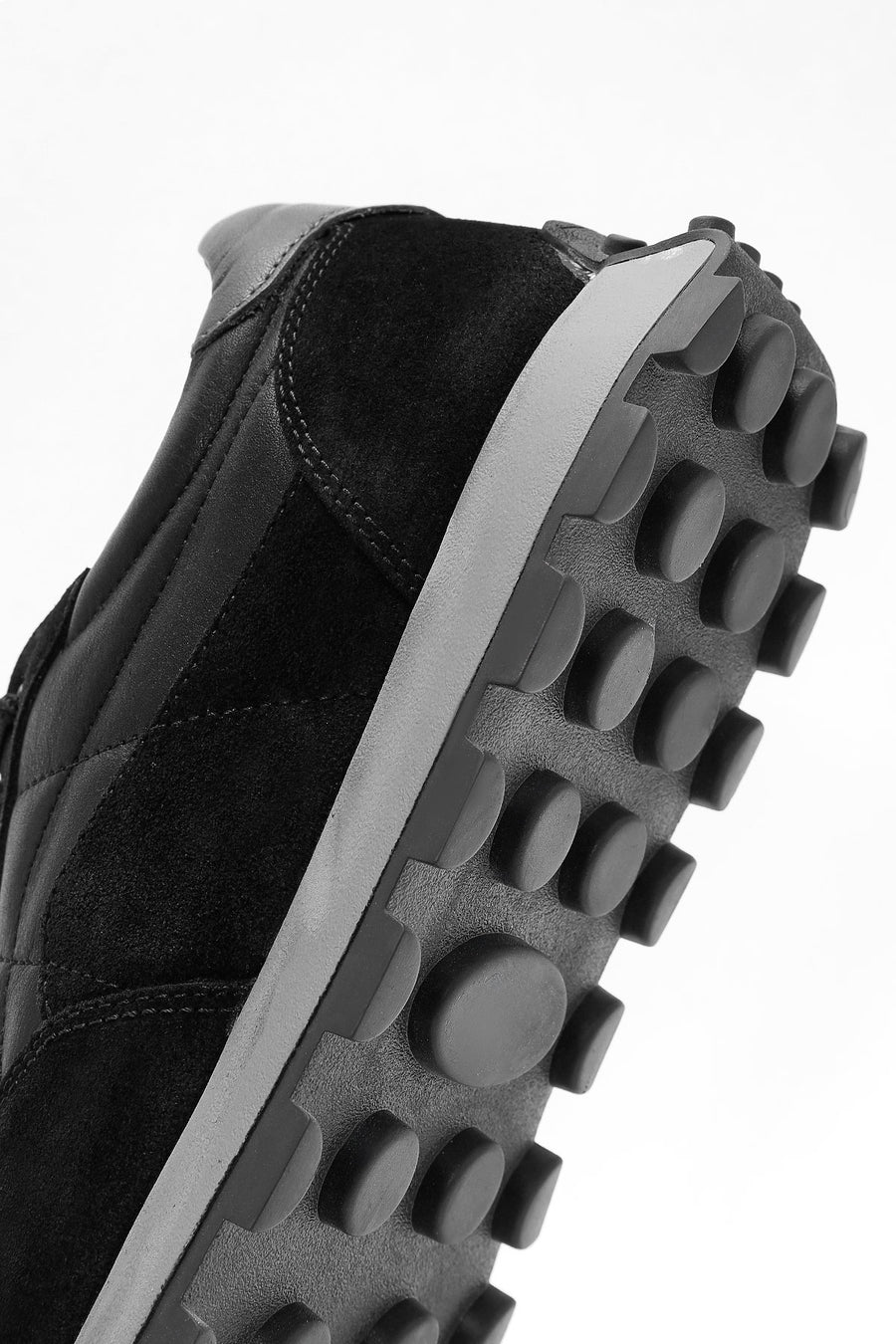 Men's Black Lace-up Leather Sneaker