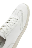 Women's White Lace-Up Leather Sneaker | Derimod