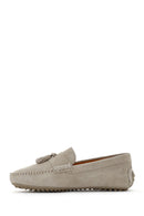 Men's Beige Suede Leather Loafer | Derimod