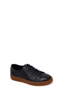 Erkek Siyah Bağcıklı Deri Sneaker | Derimod