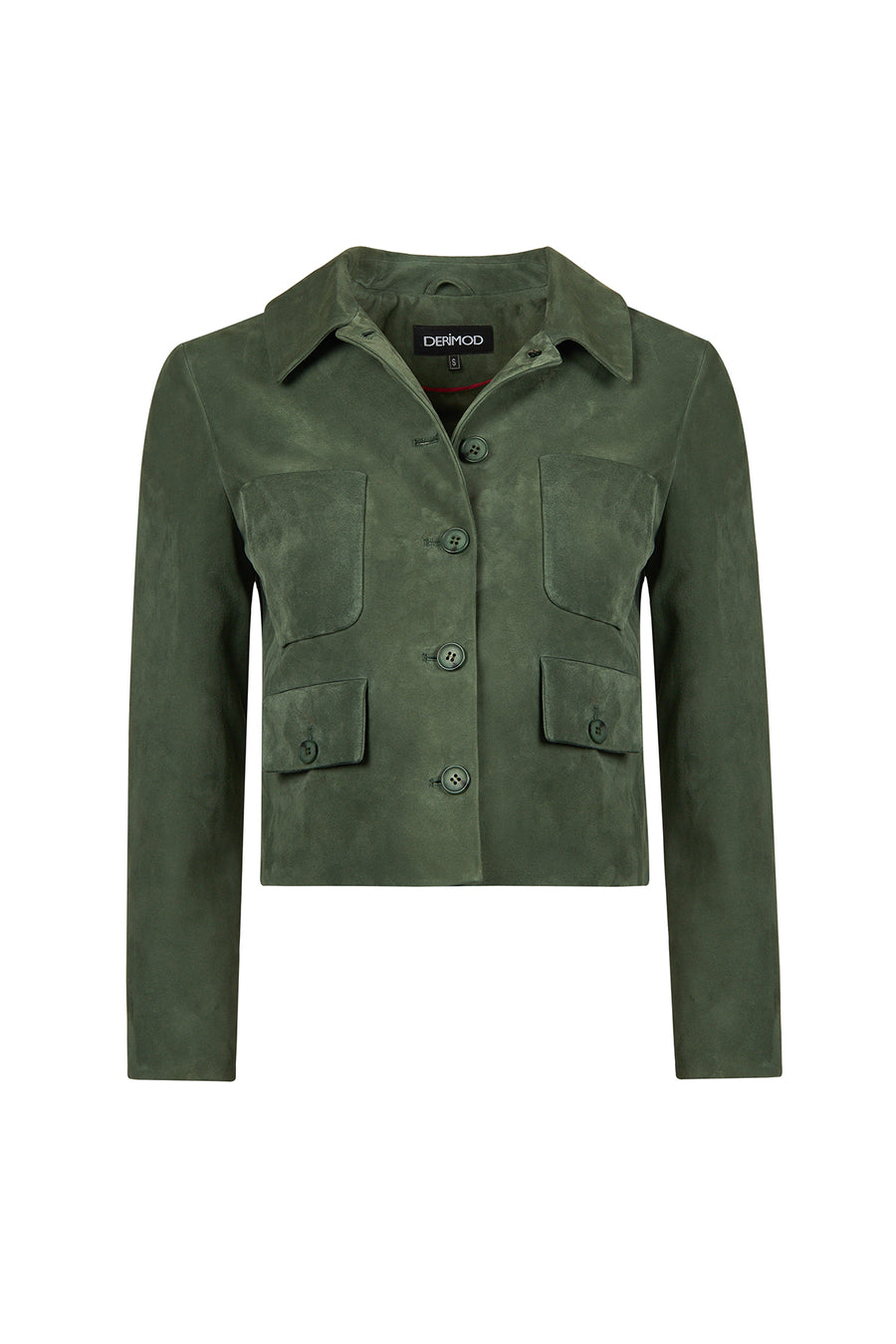Cassandra Woman Green Slim-Fit Suede Leather Jacket