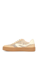 Women's Mink Lace-Up Fabric Sneaker | Derimod