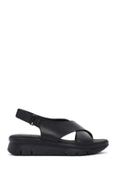 Women's Black Strappy Comfort Sandals | Derimod