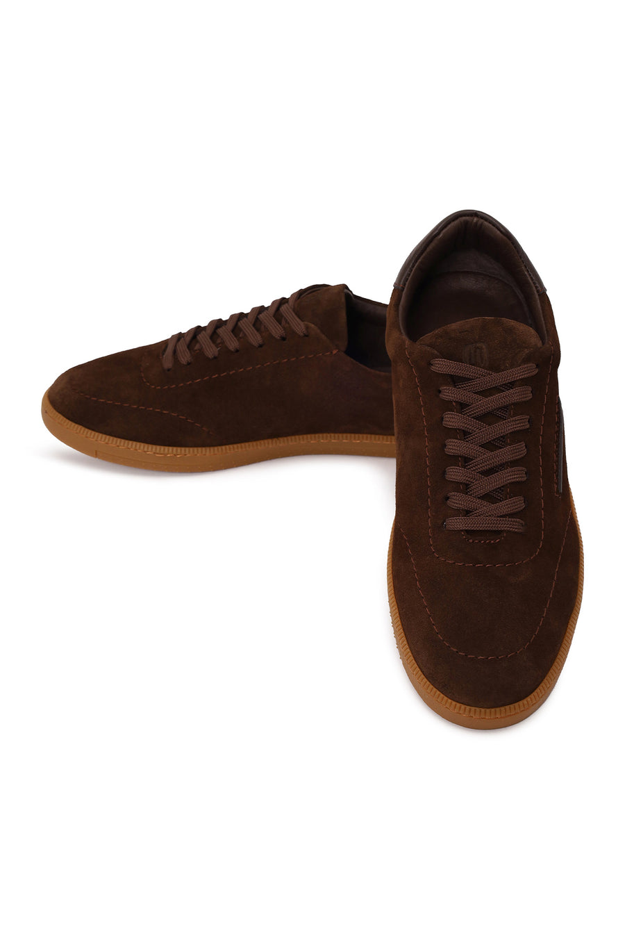 Erkek Kahverengi Bağcıklı Süet Deri Sneaker
