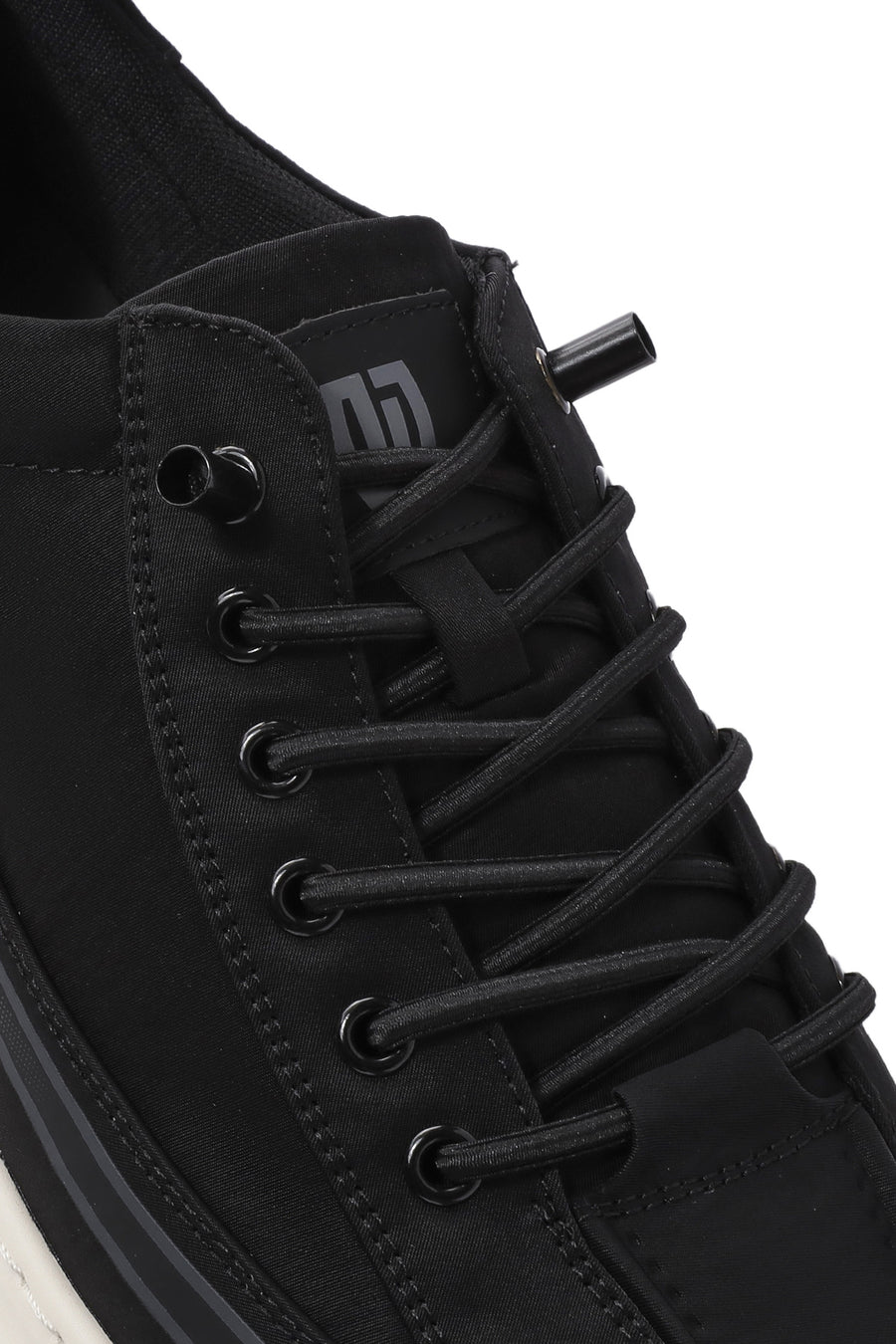 Male Black Lace-up Fabric Sneaker