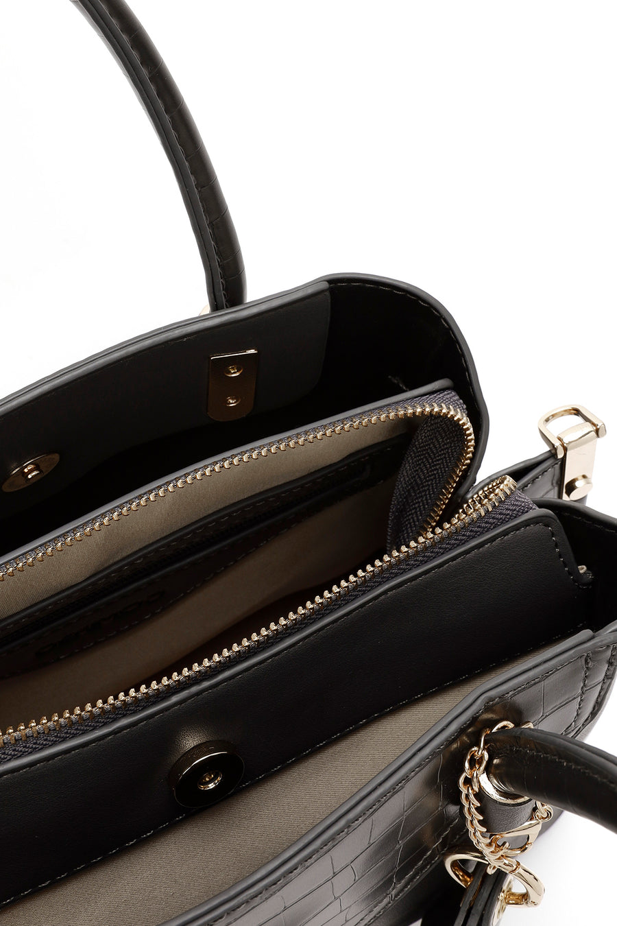 Women's Gray Long Strap Crocodile Handbag
