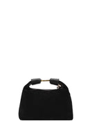 Women's Black Long Strap Suede Leather Mini Handbag | Derimod