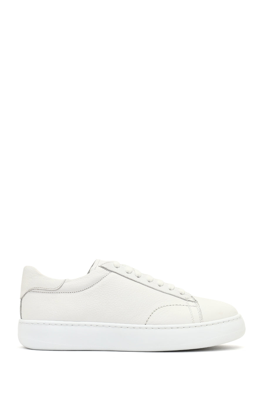 Men's White Lace-Up Thick-Soled Leather Sneaker 25WFD8240FT | Derimod