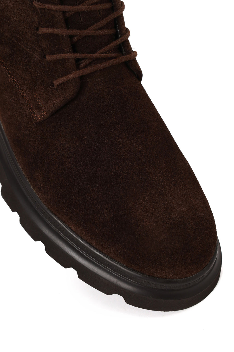 Male Brown Lace-up Thick-Soled Suede Casual Boots
