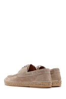 Men's Beige Suede Leather Espadrille | Derimod