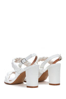 Women's White Thick Heeled Sandals | Derimod
