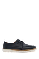 Men's Navy Blue Leather Casual Shoes | Derimod