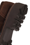 Male Brown Double-Buckle Thick-Soled Suede Casual Shoes | Derimod