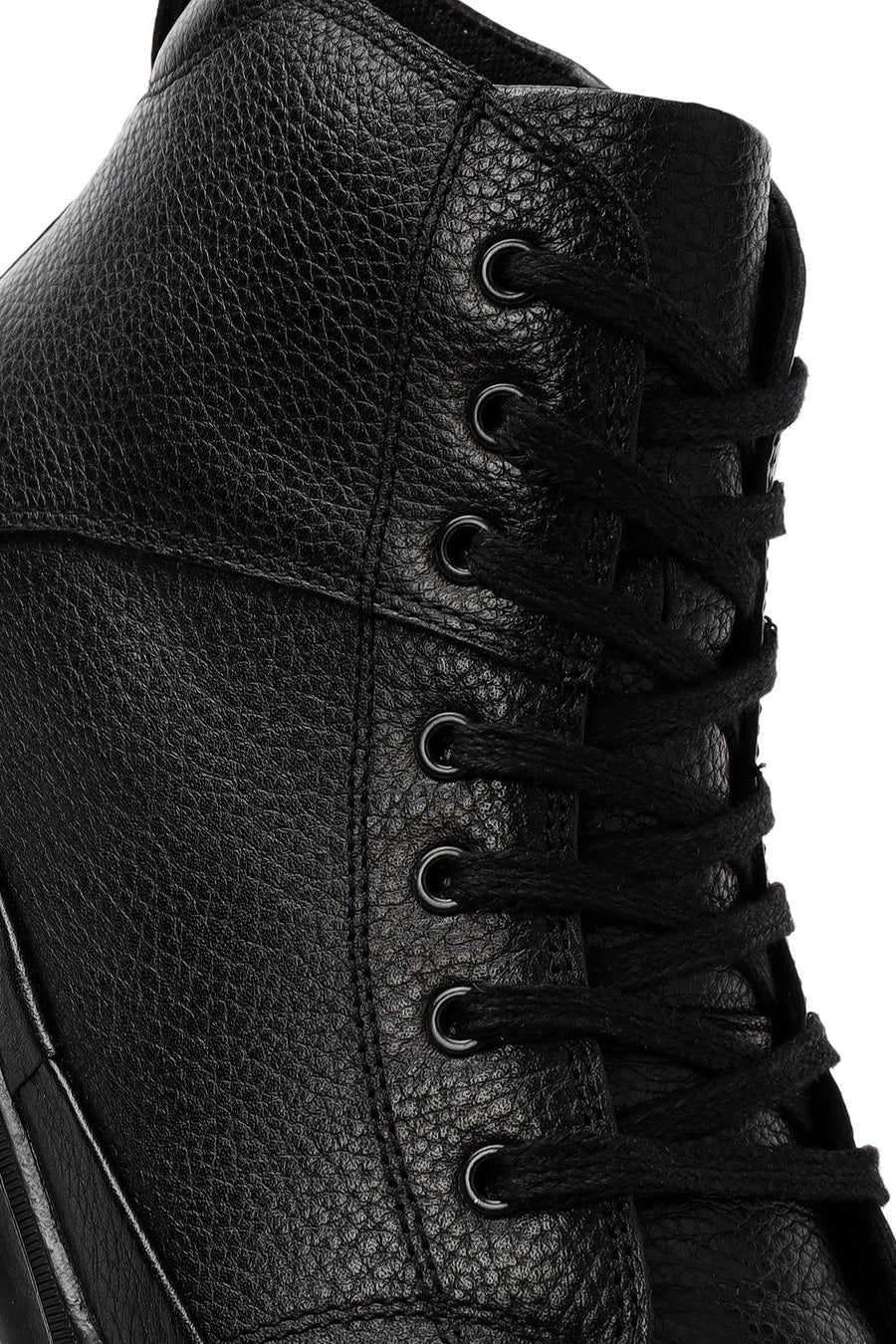 Men's Black Zippered Leather Sports Boots