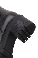 Woman Black Thick-Heeled Leather Chelsea Boots | Derimod