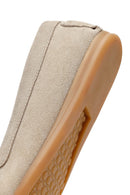 Woman Beige Tasselled Suede Leather Loafers | Derimod