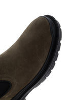 Men's Khaki Casual Chelsea Suede Leather Boots | Derimod