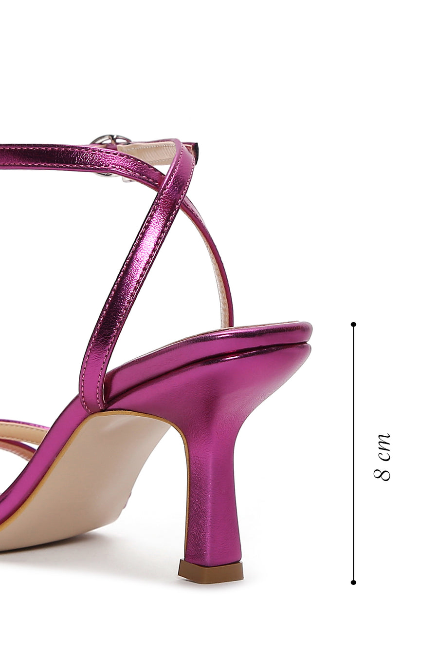 Women's Fuchsia Ankle Strap Heeled Sandals