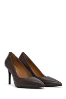 Woman Brown Thin-heeled Leather Stiletto | Derimod