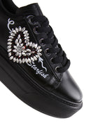 Women's Black Stone Sneaker | Derimod