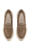 Women's Mink Thick Sole Suede Leather Loafer | Derimod