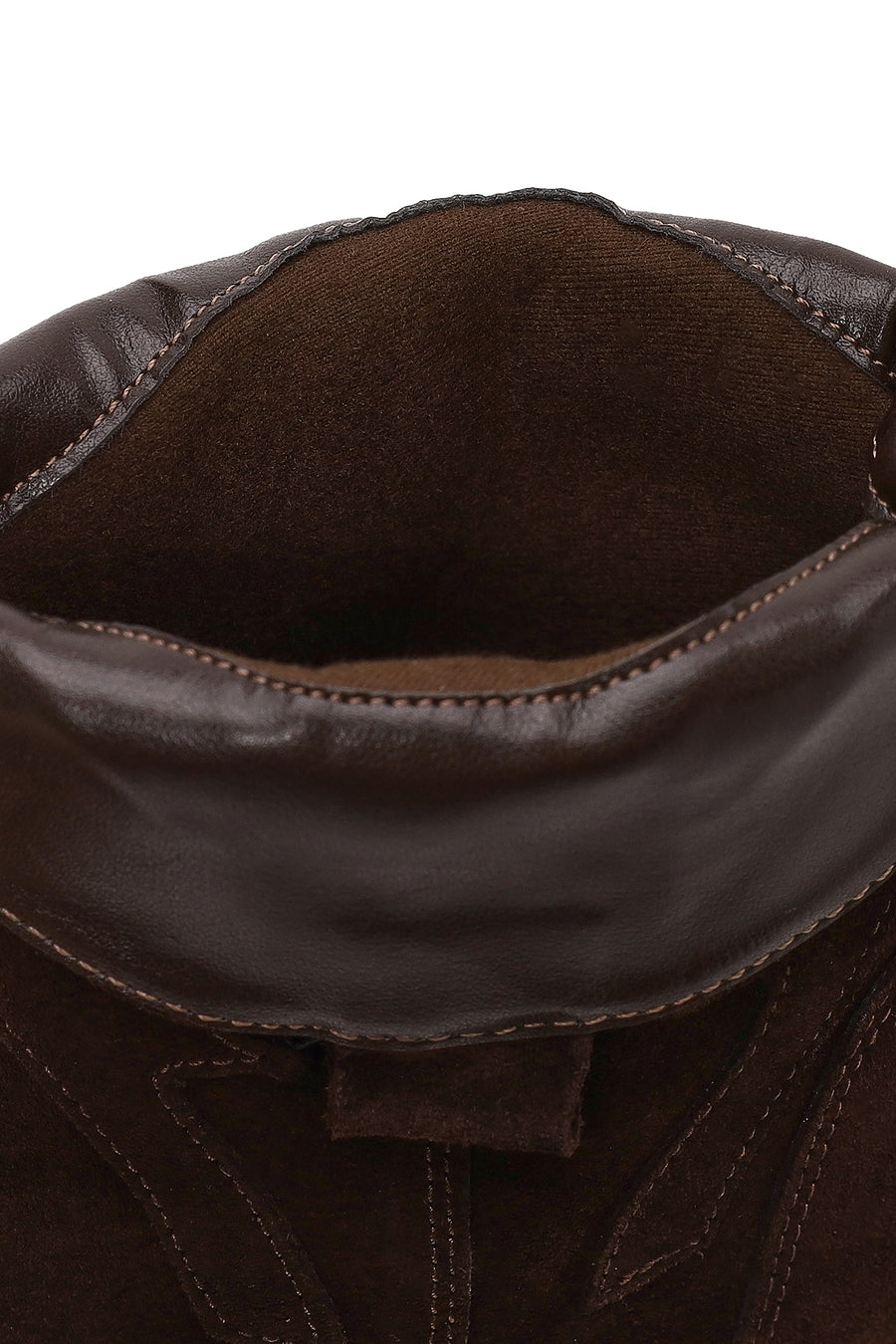 Woman Brown Chunky Heeled Suede Leather Cowboy Boots