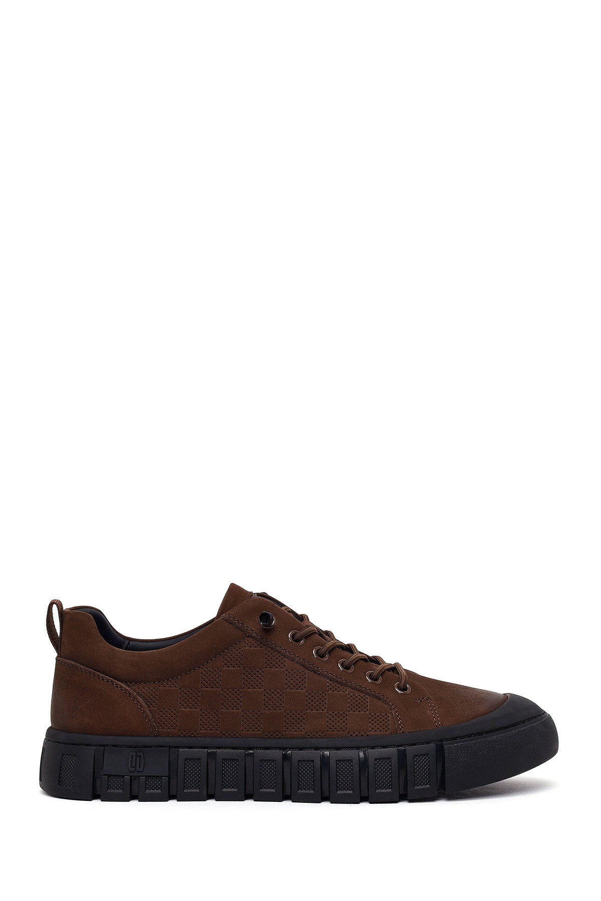 Male Brown Lace-up Thick-soled Nubuck Leather Sneaker WM680053DN | Derimod