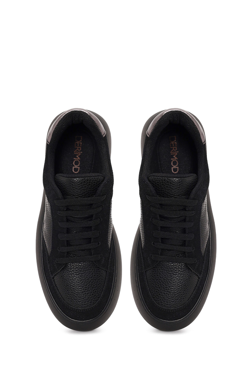 Kadın Siyah Bağcıklı Kalın Tabanlı Sneaker