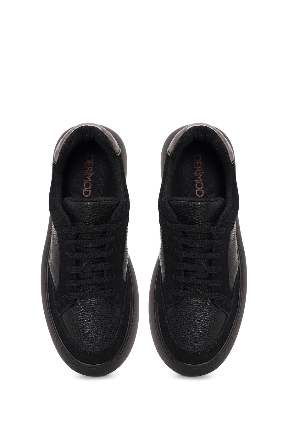 Kadın Siyah Bağcıklı Kalın Tabanlı Sneaker