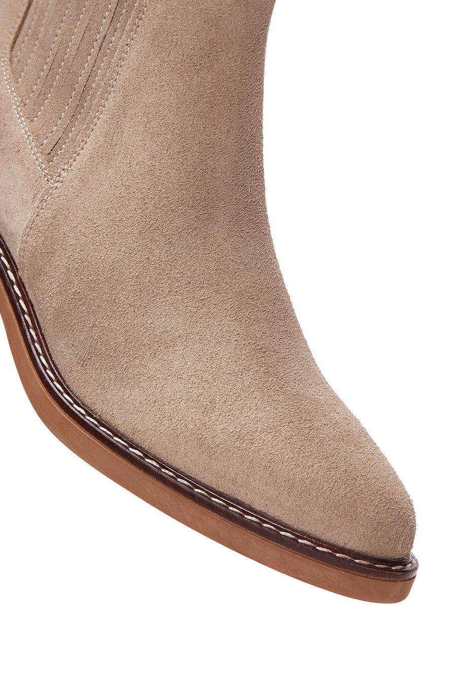 Woman Beige Suede Chelsea Boots