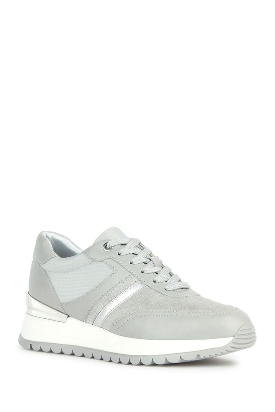 Geox Women's Gray Desya Laced Thick Soled Sports Shoes
