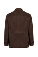 Torres Male Brown Mandarin Collar Suede Coat | Derimod