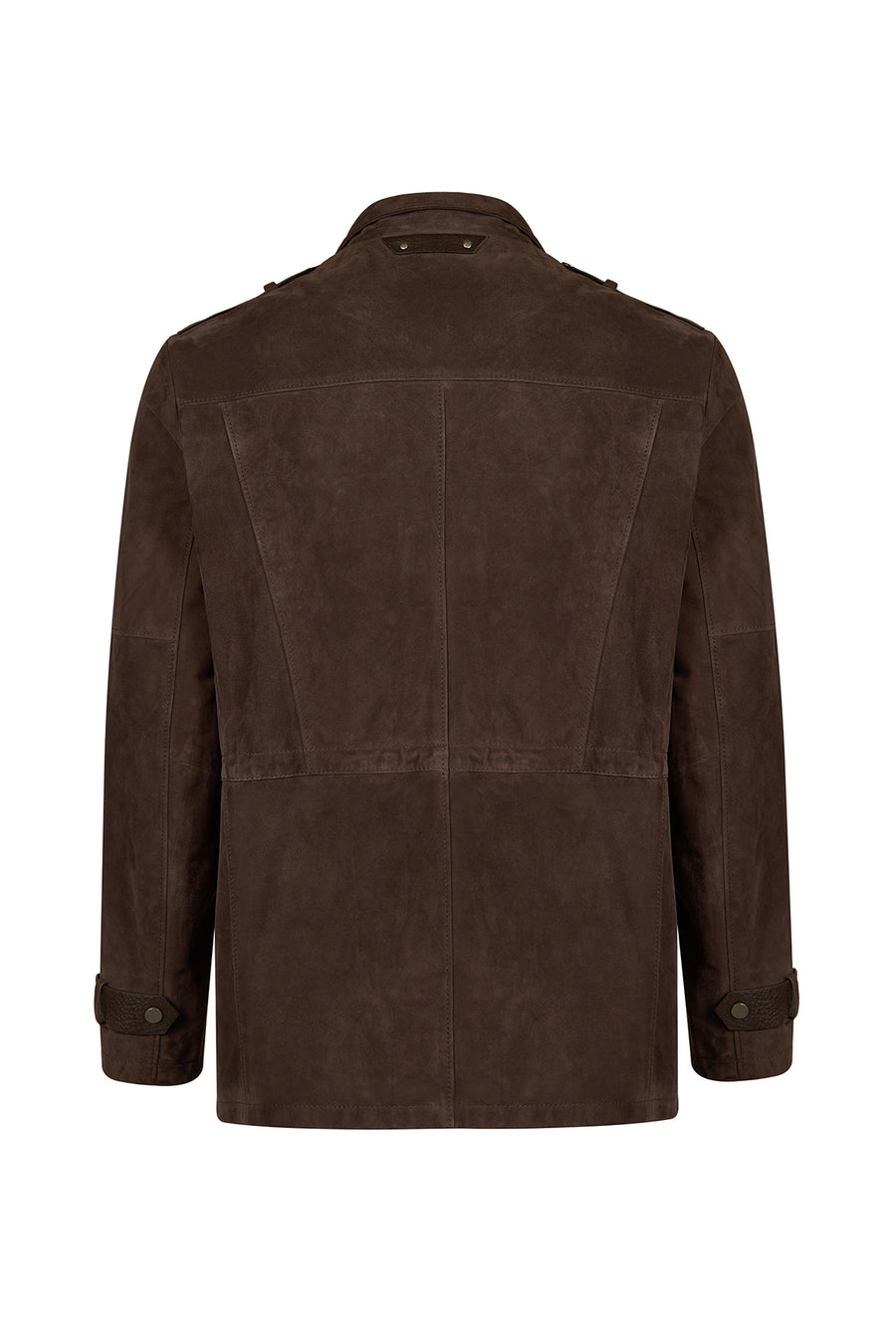 Torres Male Brown Mandarin Collar Suede Coat