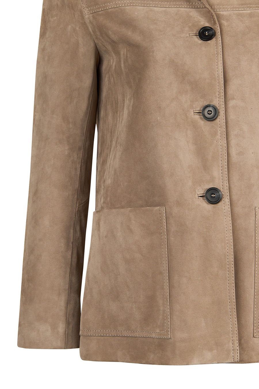 Luna Woman Beige Blazer Suede Jacket