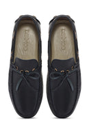 Men's Navy Blue Leather Comfort Loafer | Derimod