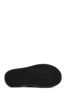 Women's Black Flip-Flop Leather Comfort Slippers | Derimod