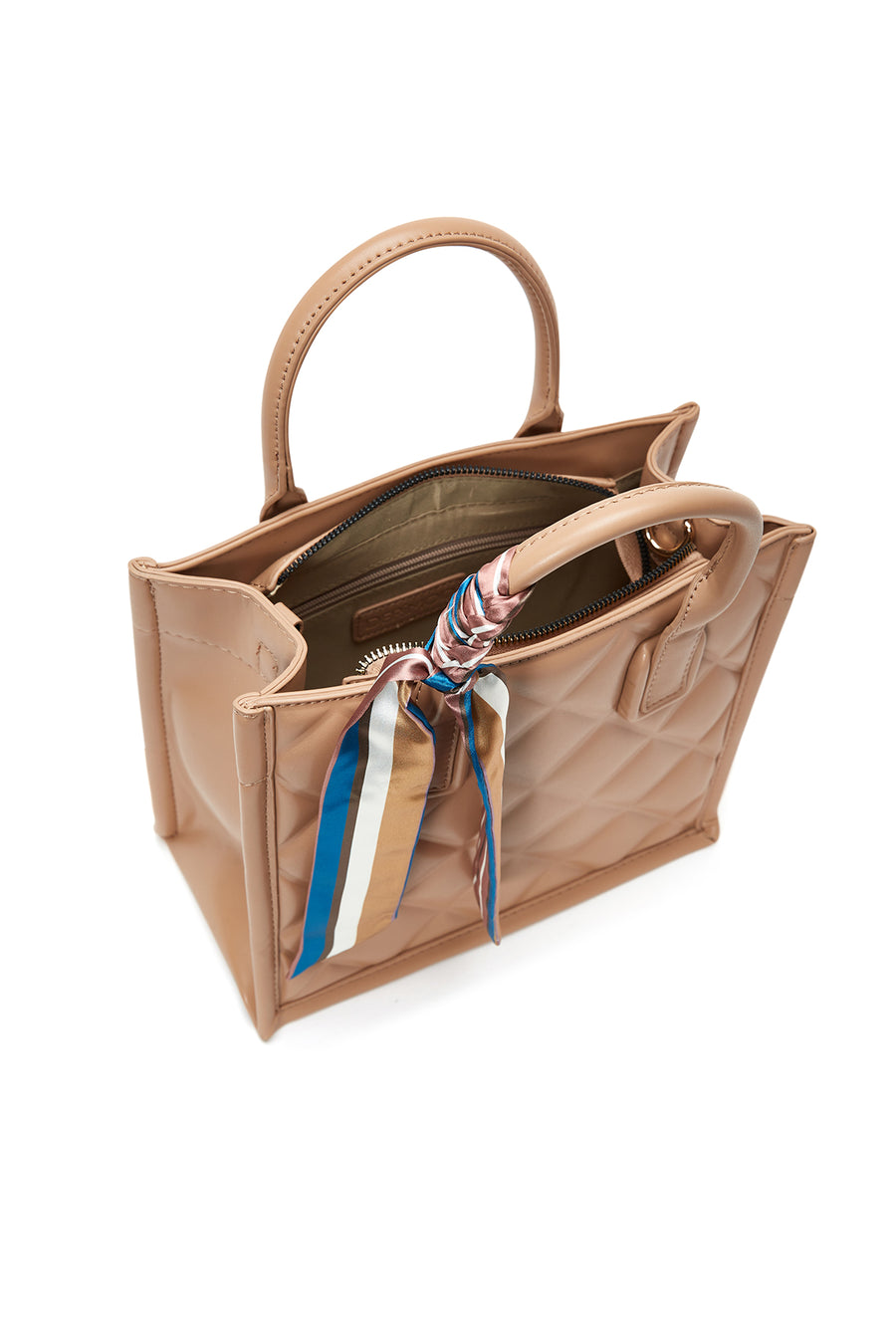 Women's Brown Quilted Handbag