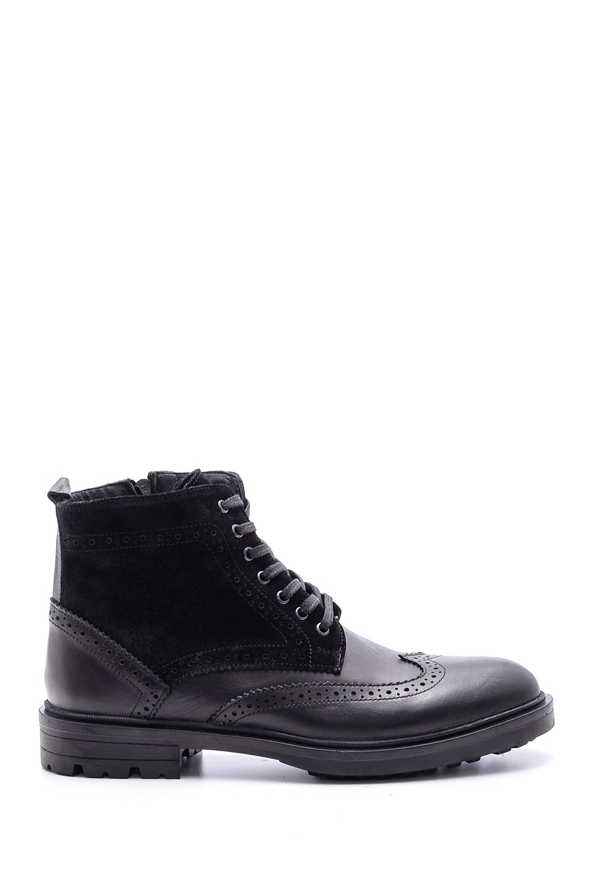 Men's Suede Detailed Leather Boots 19WFD330014 | Derimod