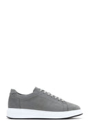 Men's Gray Nubuck Leather Sneaker | Derimod