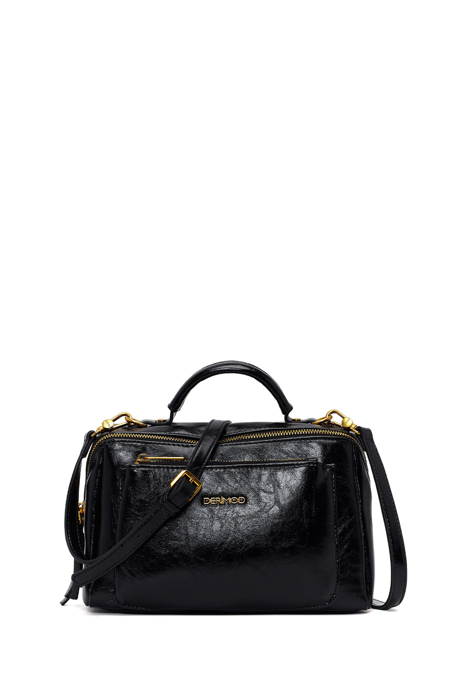 Woman Black Long-Strap Crossbody Bag WB100008SV | Derimod