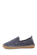 Men's Gray Suede Leather Espadrilles | Derimod
