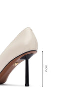 Women's Cream Thin Heeled Leather Stiletto | Derimod