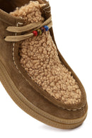 Women's Mink Lace-Up Thick-Soled Suede Leather Teddy Boot | Derimod