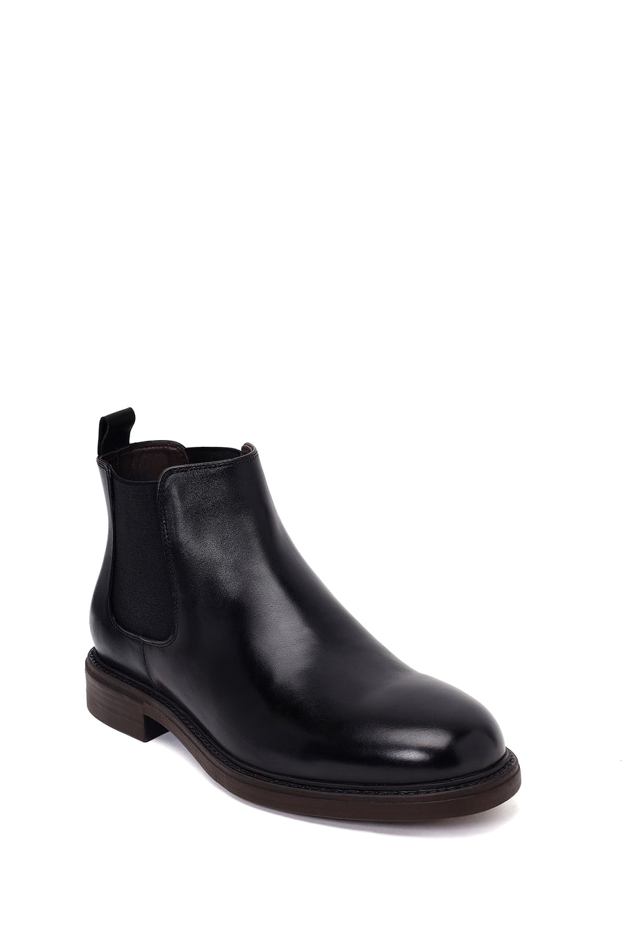 Male Black Leather Casual Chelsea Boots