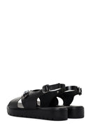 Women's Black Ankle Strap Leather Sandals | Derimod