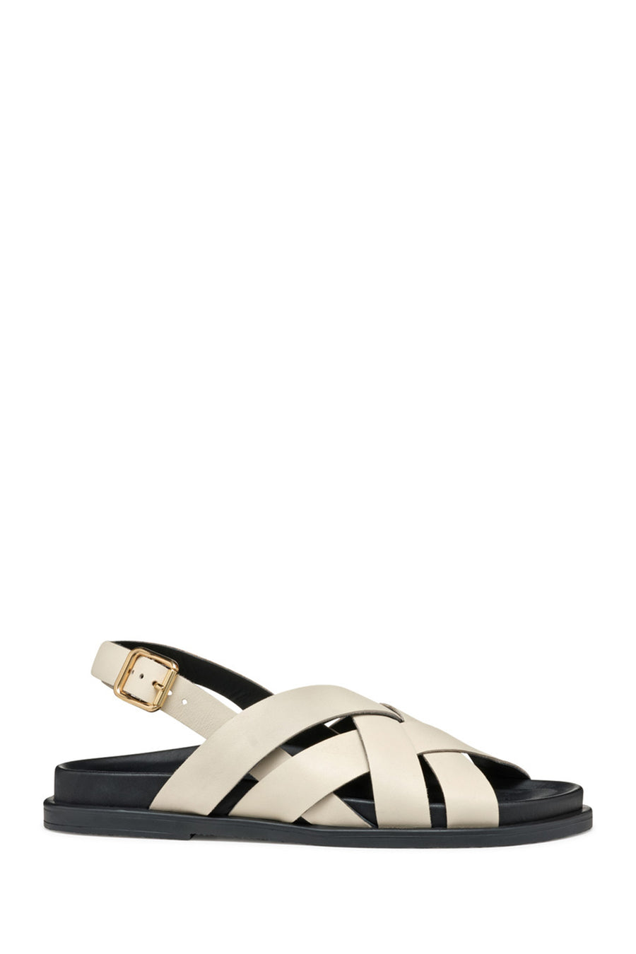Geox Women Cream D Adelash A - Smo.Lea Leather Sandals D55YWA00043C1122 | Derimod