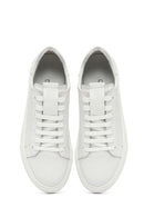 Kadın Beyaz Bağcıklı Deri Sneaker | Derimod